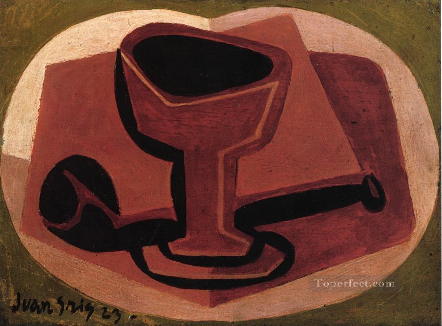 パイプとガラス 1923年 フアン・グリス油絵